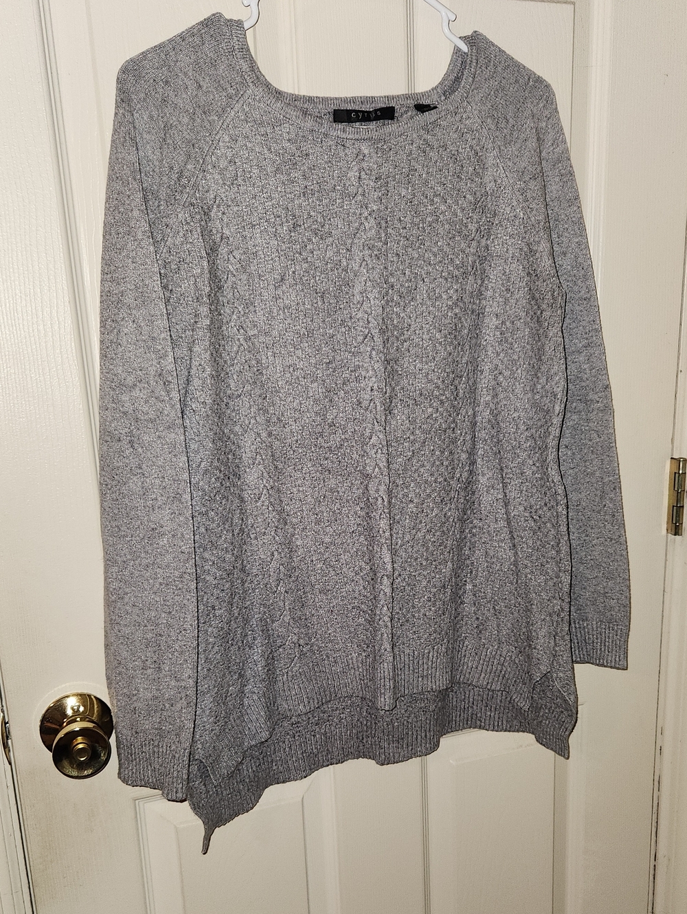 Cozy Gray Cable Knit Women’s Sweater